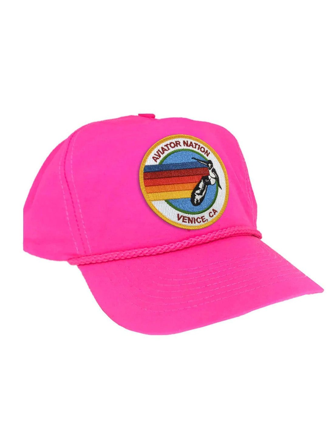 AVIATOR NATION  Signature Vintage Nylon Trucker Hat - Neon Pink