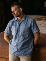 The Wrench Short Sleeve Shirt - Matte Blue-HIROSHI KATO-Over the Rainbow