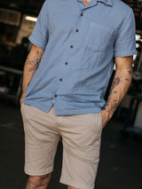 The Wrench Short Sleeve Shirt - Matte Blue-HIROSHI KATO-Over the Rainbow