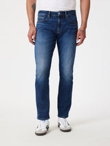 Marcus Slim Straight Jean - Mid Brushed Selvedge-Mavi-Over the Rainbow