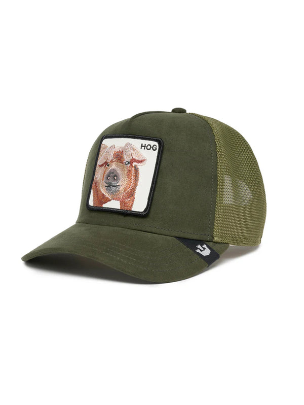 The Suede Pig Trucker Hat - Moss-GOORIN BROTHERS-Over the Rainbow