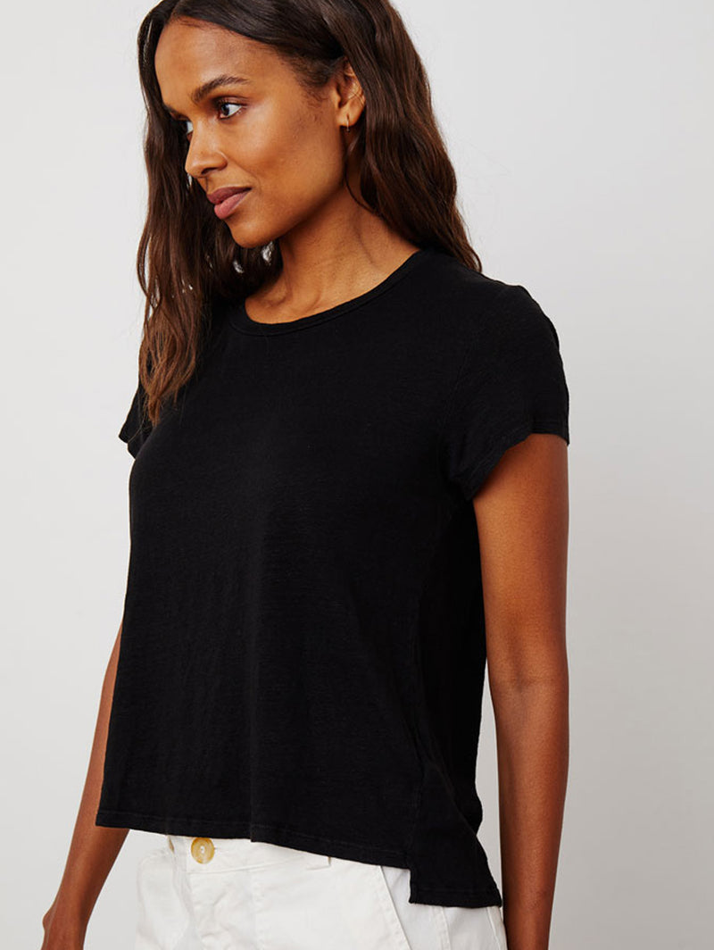 Casey Linen Tee - Black-Velvet-Over the Rainbow