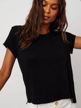 Casey Linen Tee - Black-Velvet-Over the Rainbow