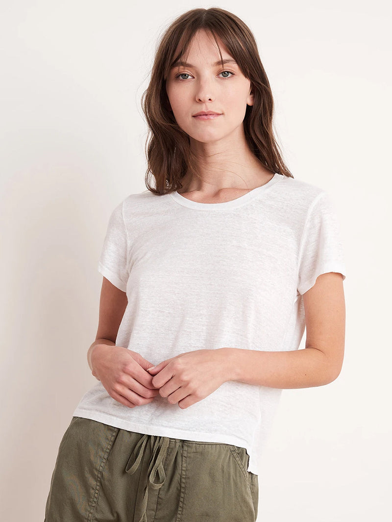 Casey Linen Tee - White-Velvet-Over the Rainbow