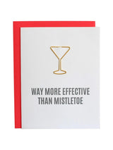 More Effective Than Mistletoe - Paper Clip Letterpress Card-CHEZ GAGNE LETTERPRESS-Over the Rainbow