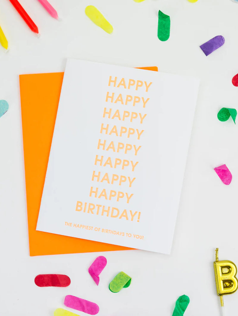 Happiest of Birthdays to You - Letterpress Card-CHEZ GAGNE LETTERPRESS-Over the Rainbow