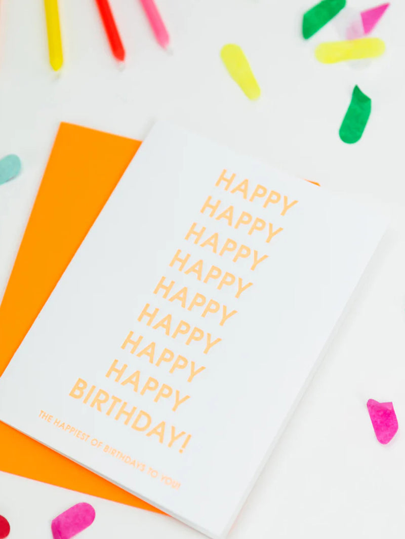 Happiest of Birthdays to You - Letterpress Card-CHEZ GAGNE LETTERPRESS-Over the Rainbow