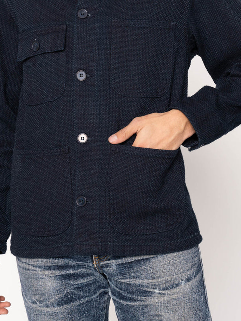 Chore Coat - Indigo Sashiko-Naked & Famous-Over the Rainbow