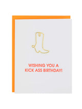 Wishing You A Kick Ass Birthday - Paper Clip Letterpress Card-CHEZ GAGNE LETTERPRESS-Over the Rainbow