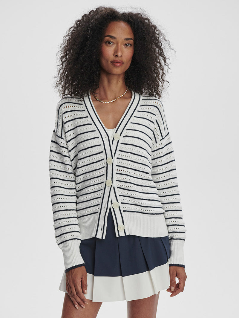 Antonia Relaxed Cardigan - White/Blue-VARLEY-Over the Rainbow