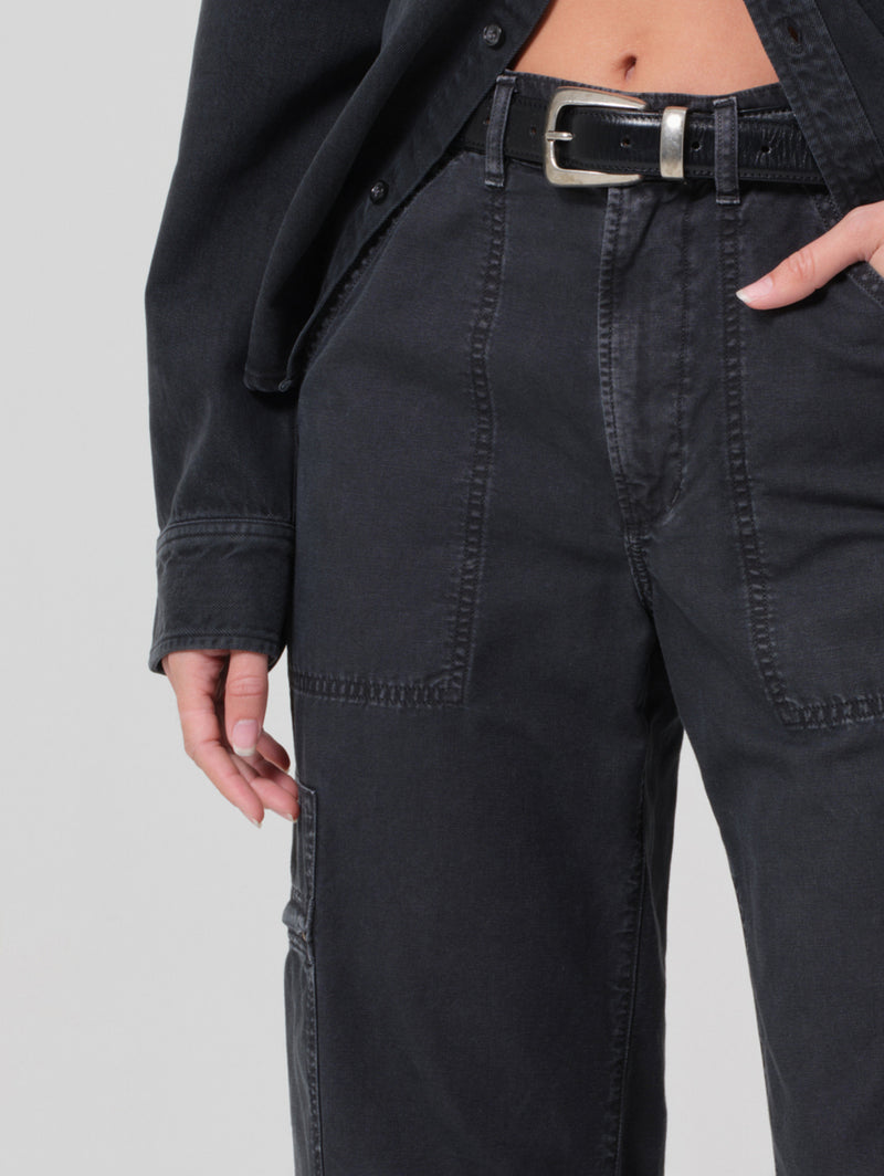 Marcelle Low Slung Cargo Pant - Washed Black-Citizens of Humanity-Over the Rainbow