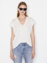 Le Mid Rise V Neck T-Shirt-FRAME-Over the Rainbow