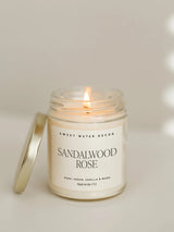 Sandalwood Rose Soy Candle - Clear 9oz