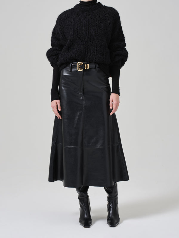 Cassia Leather Skirt - Black-Citizens of Humanity-Over the Rainbow