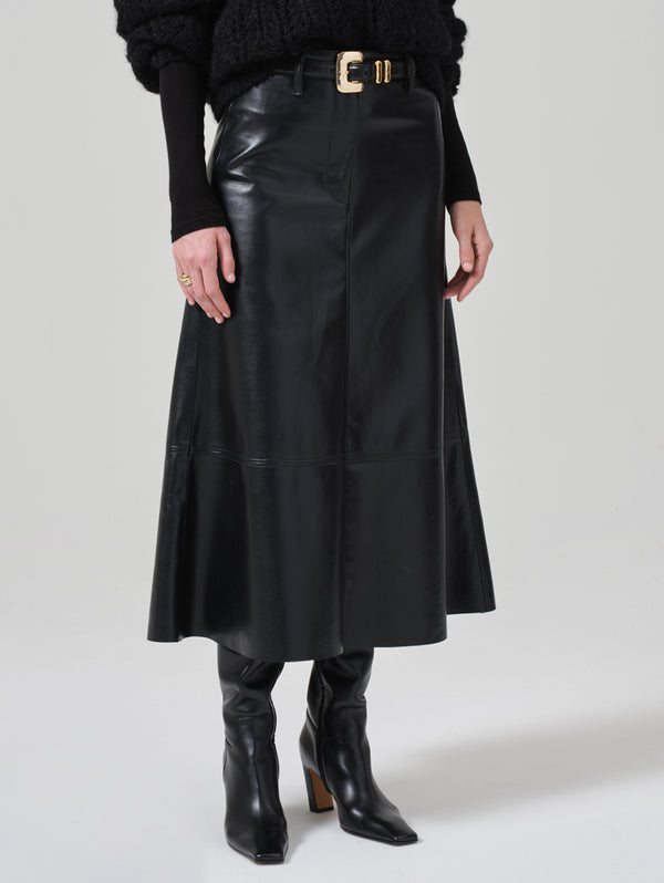 Cassia Leather Skirt - Black-Citizens of Humanity-Over the Rainbow