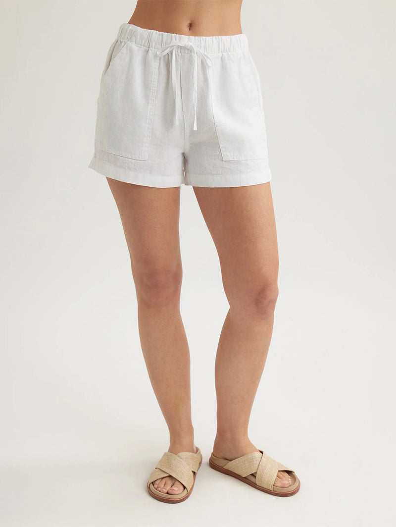 Pocket Linen Short - White-Bella Dahl-Over the Rainbow