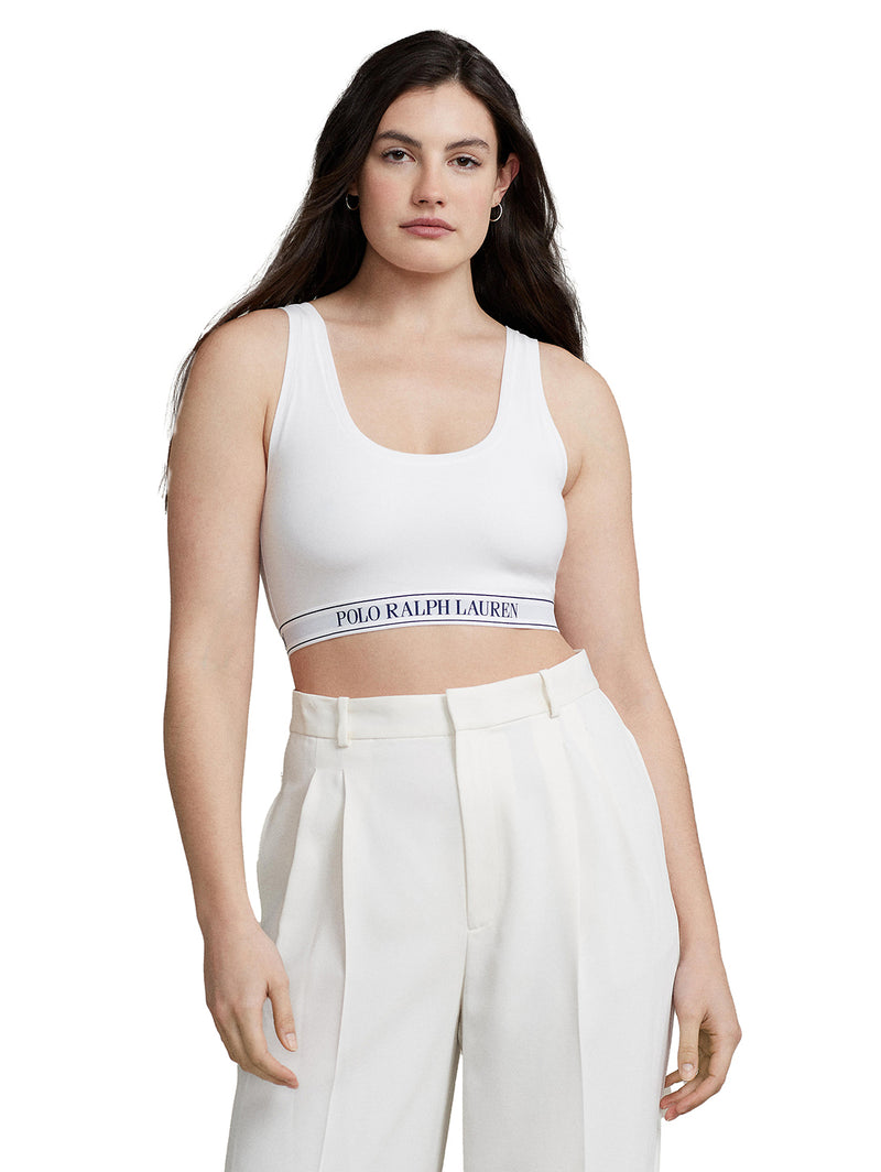 Scoop Cropped Tank Bralette - White Cloud-POLO by RALPH LAUREN-Over the Rainbow