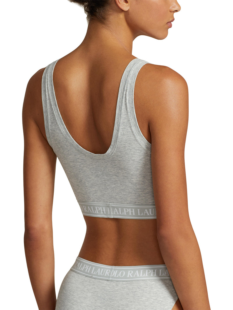 Scoop Cropped Tank Bralette - Heather Grey-POLO by RALPH LAUREN-Over the Rainbow