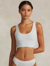 Scoop Cropped Tank Bralette - Heather Grey-POLO by RALPH LAUREN-Over the Rainbow