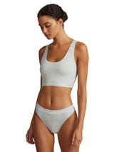 Scoop Cropped Tank Bralette - Heather Grey-POLO by RALPH LAUREN-Over the Rainbow