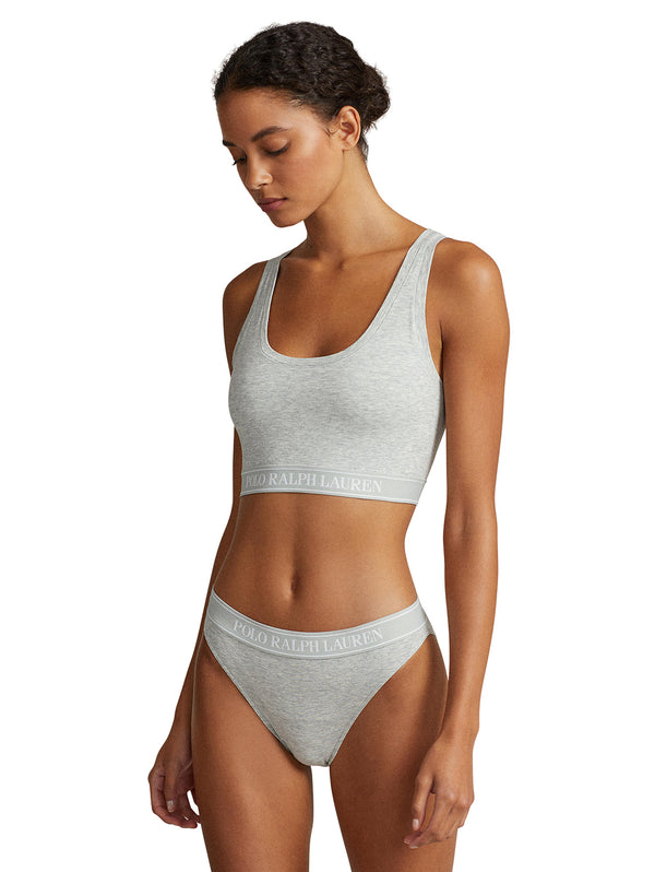 Scoop Cropped Tank Bralette - Heather Grey-POLO by RALPH LAUREN-Over the Rainbow