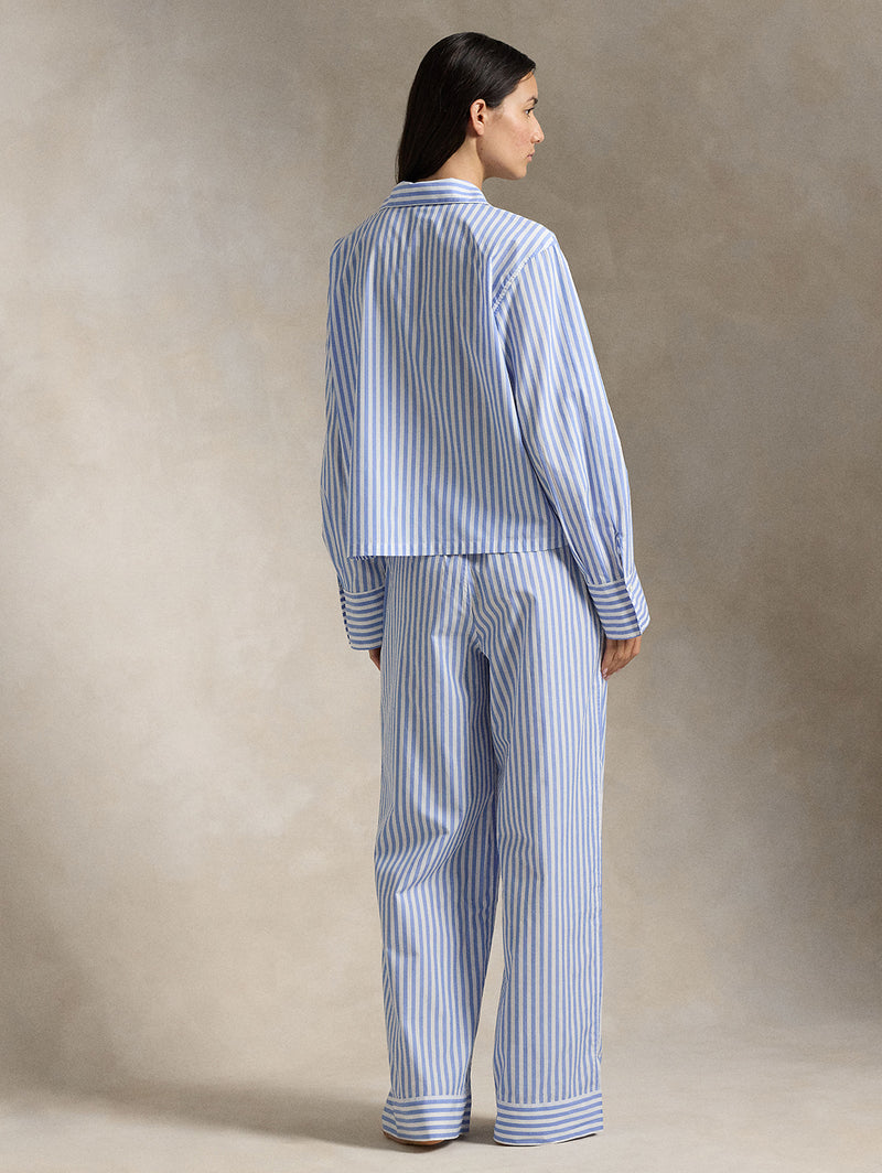 Shirting Stripe PJ Set - White Cloud Hydrangea-POLO by RALPH LAUREN-Over the Rainbow