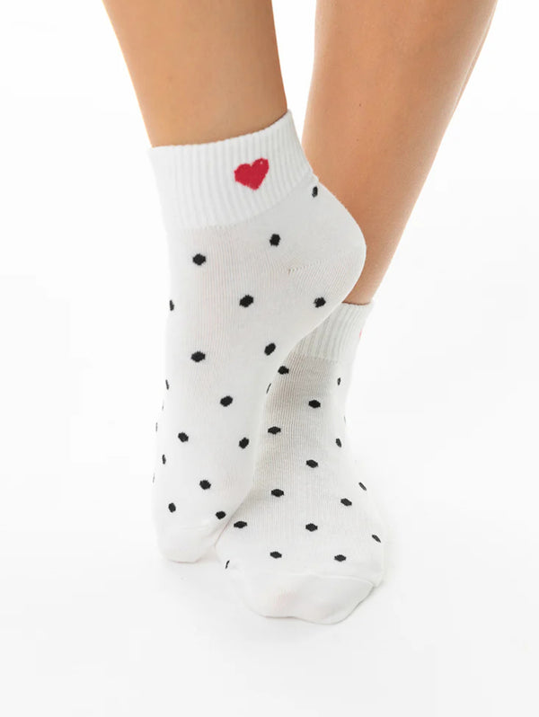 Short Polka Heart Socks-LIM LIM-Over the Rainbow