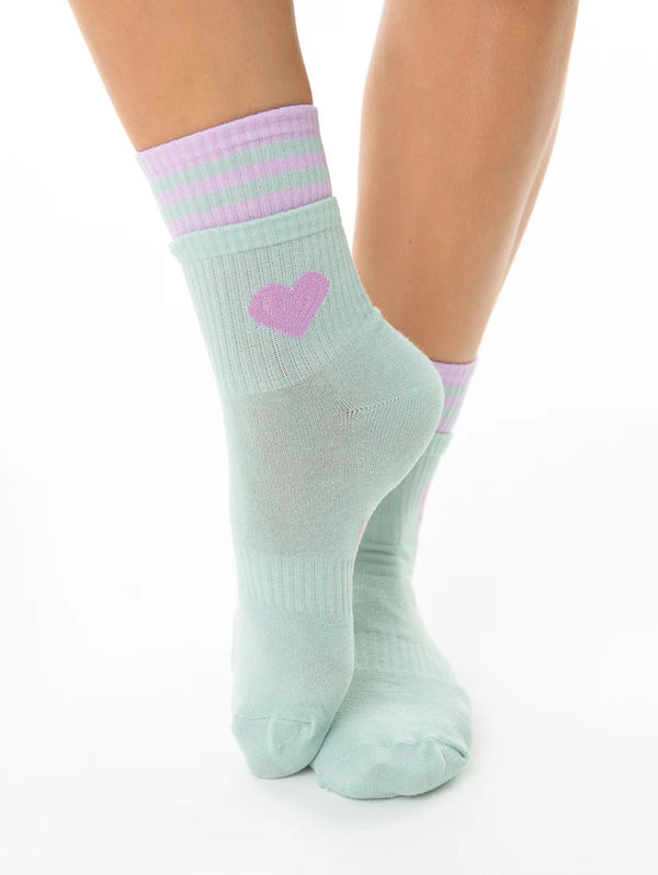 Double Trim Heart Socks - Blue-LIM LIM-Over the Rainbow