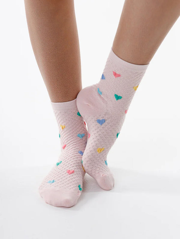 Light Heart Socks - Pink-LIM LIM-Over the Rainbow