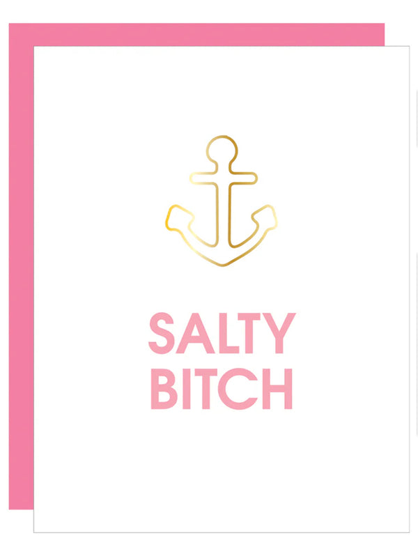 Salty Bitch - Paper Clip Letterpress Card-CHEZ GAGNE LETTERPRESS-Over the Rainbow