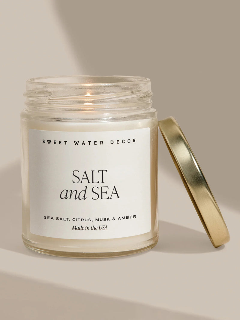 Clear Jar Soy Candle - Salt and Sea-SWEET WATER DECOR-Over the Rainbow