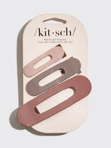 Flat Lay Claw Clip 3pc Set - Ultra Glossy Terracotta-KITSCH-Over the Rainbow