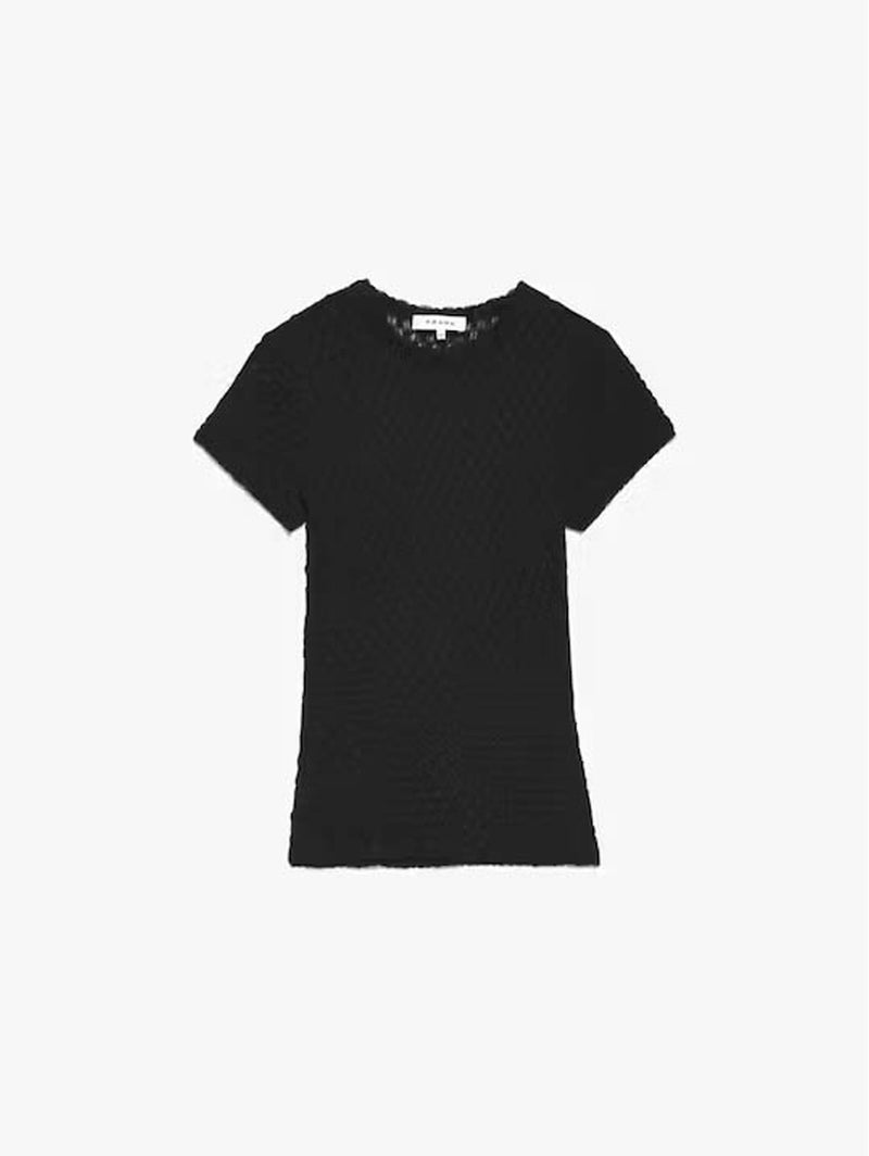 Mesh Lace Baby Tee - Noir-FRAME-Over the Rainbow