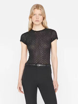 Mesh Lace Baby Tee - Noir-FRAME-Over the Rainbow