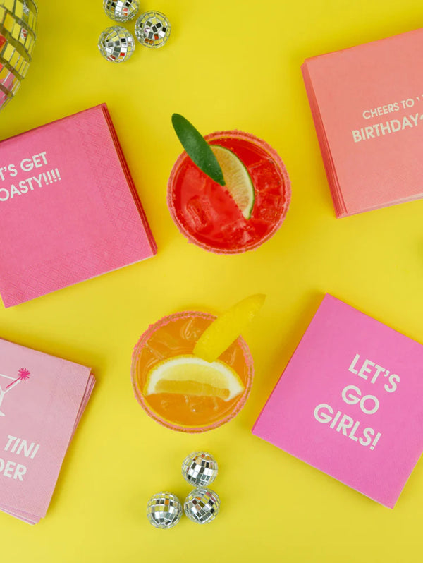 Let's Go Girls - Cocktail Napkins-CHEZ GAGNE LETTERPRESS-Over the Rainbow