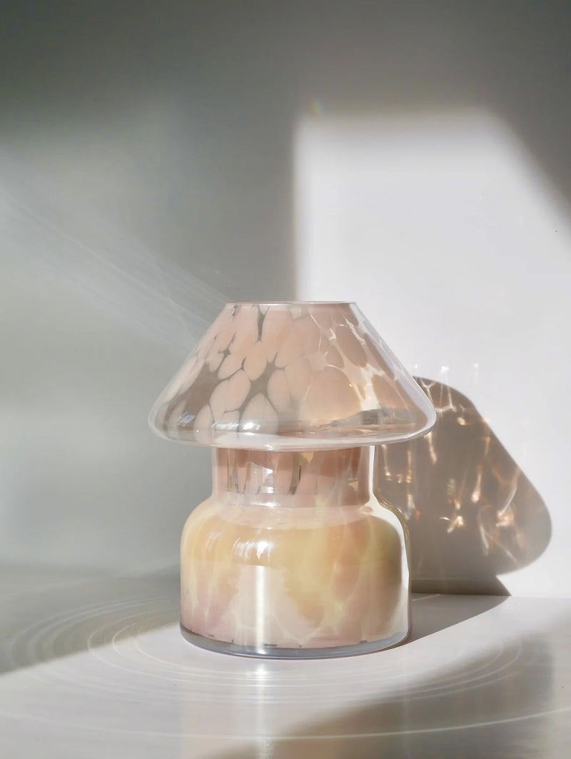 Pastel Pink Mushroom Candle Lamp - Tobacco Vanilla-URBAN BURN-Over the Rainbow