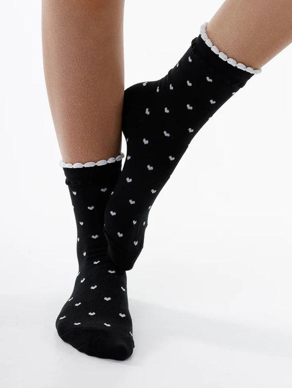 Light Frill Socks - Black-LIM LIM-Over the Rainbow