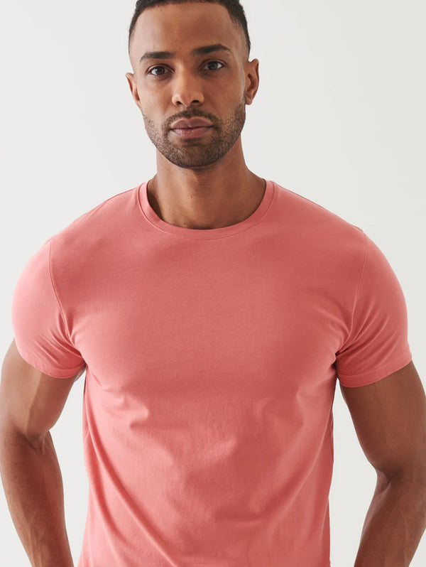 Iconic Pima Crew Neck T-Shirt - Salmon Pink