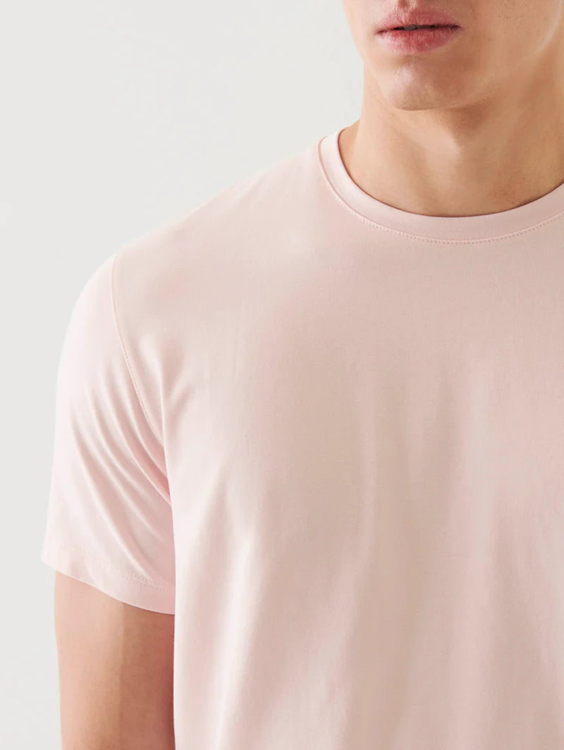 Iconic Pima Crew Neck T-Shirt - Powder Pink-Patrick Assaraf-Over the Rainbow