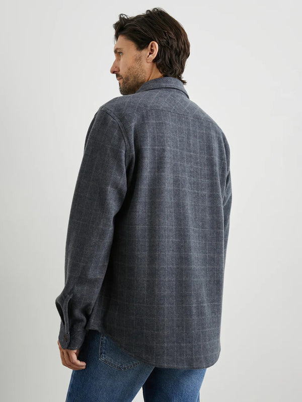 Alder Shirt - Navy Jaspe Check-Rails-Over the Rainbow