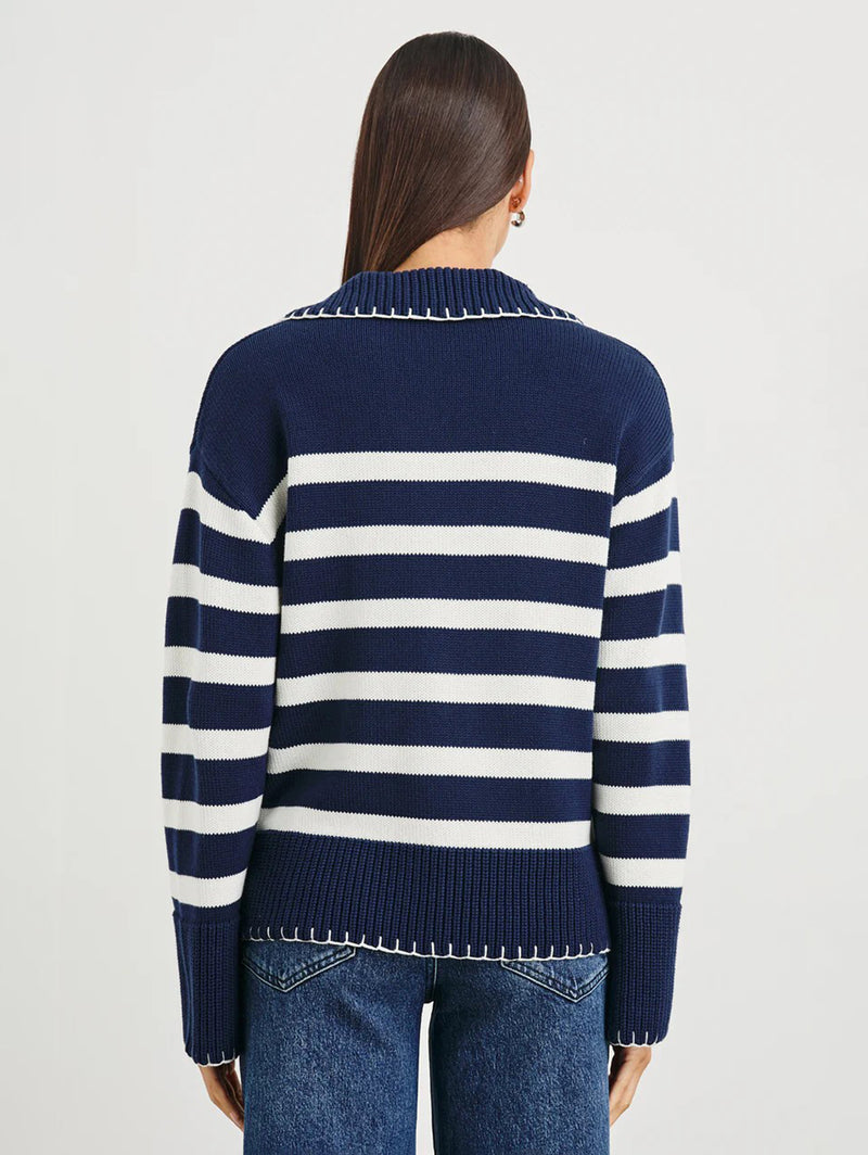 Athena Sweater - Navy Ivory Stripe-Rails-Over the Rainbow