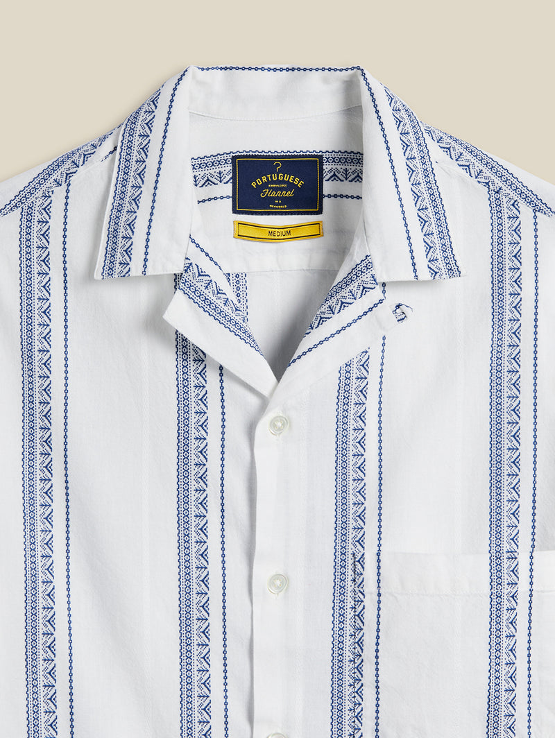 Alqueva Shirt - White/Blue-PORTUGUESE FLANNEL-Over the Rainbow