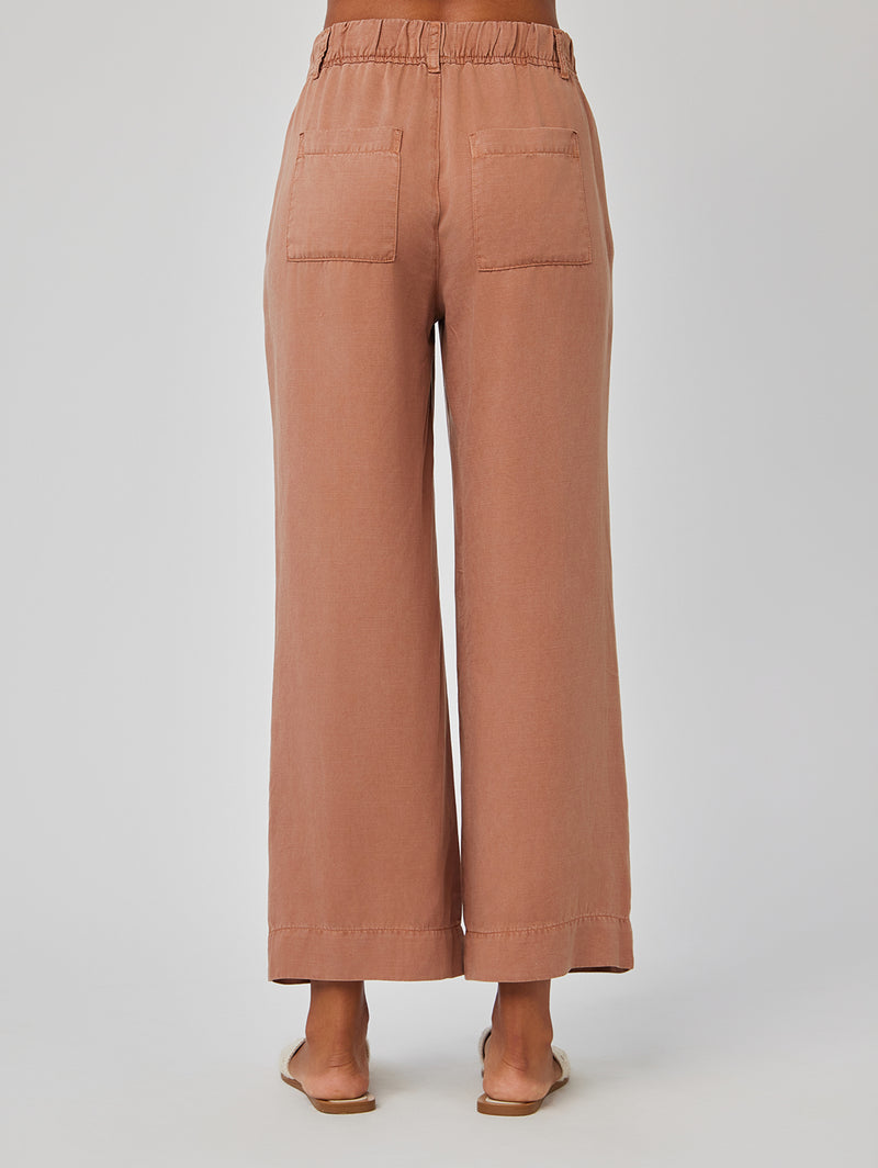 Marina Pleated Wide Leg Ankle Pant - Khaki Shell-Bella Dahl-Over the Rainbow