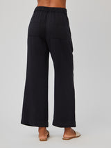 Marina Pleated Wide Leg Ankle Pant - Black-Bella Dahl-Over the Rainbow