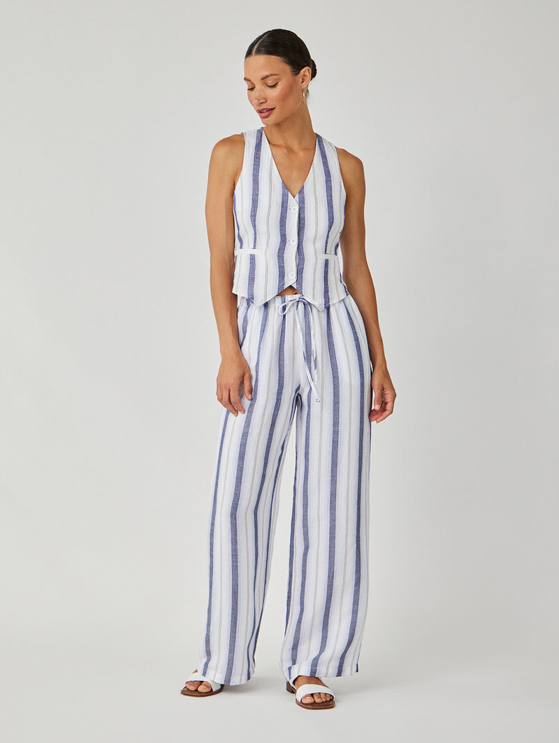 Easy Wide Leg Pant - Coastal Ombre Stripe-Bella Dahl-Over the Rainbow