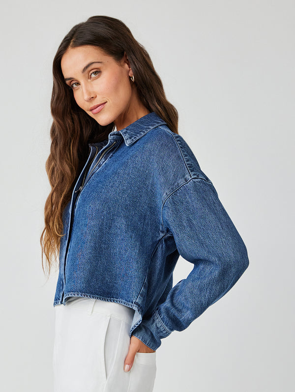 Oversized Cropped Shacket - Horizon Wash-Bella Dahl-Over the Rainbow