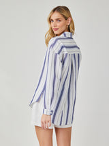 Long Sleeve Button Down - Coastal Ombre Stripe-Bella Dahl-Over the Rainbow