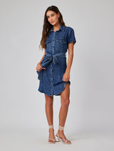 Short Sleeve Seamed Shirt Dress - Horizon Wash-Bella Dahl-Over the Rainbow