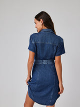 Short Sleeve Seamed Shirt Dress - Horizon Wash-Bella Dahl-Over the Rainbow