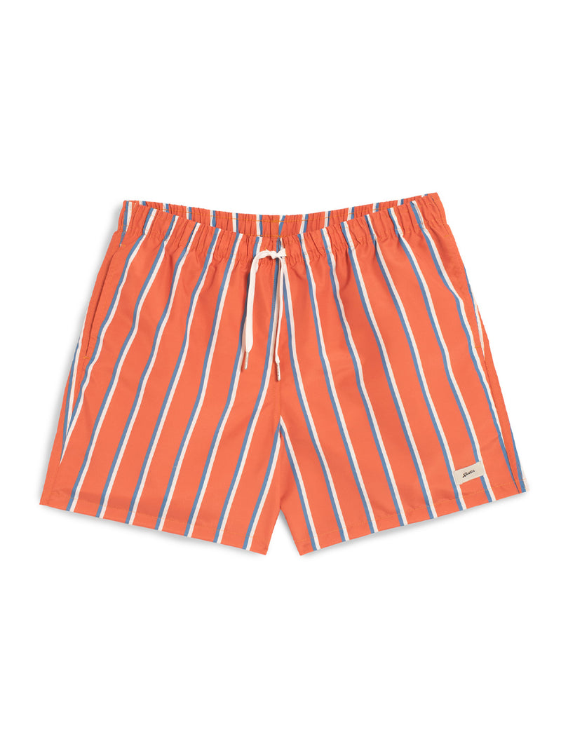 Swim Trunk - Blue and White Fine Stripe